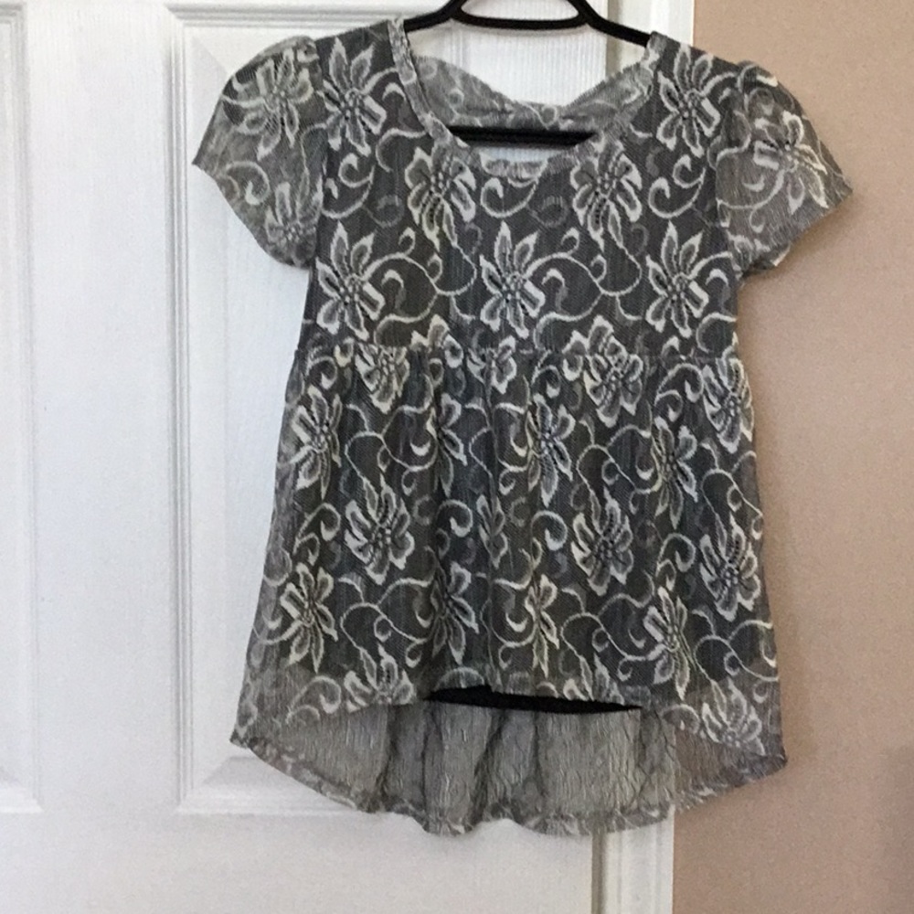 Girls Floral high low top